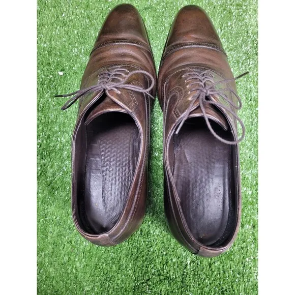 HUGO BOSS Selection Brown Leather Cap‎ Toe Dress Shoes Mens Size US 10 Italy